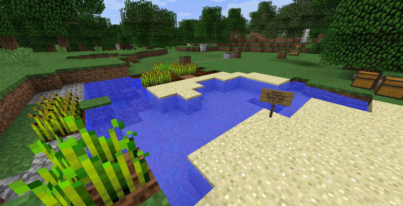 The participants decided to add a little pond to their shelter.