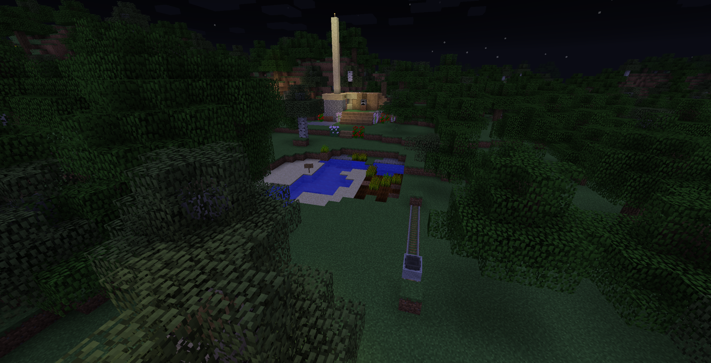 The shelter at night.