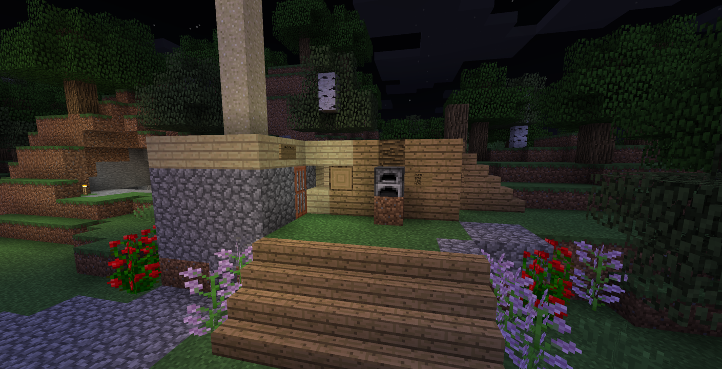 Another shot of the shelter at night.